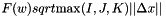 $ F(w) sqrt{\max(I,J,K)} ||\Delta x|| $