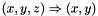 $ (x,y,z) \Rightarrow (x,y) $